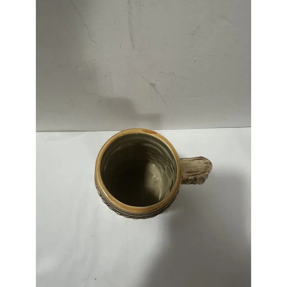 Set 2 Vintage‎ Japanese Ceramic Beer Stein, Man Plays Mandolin 3D Mug Art German